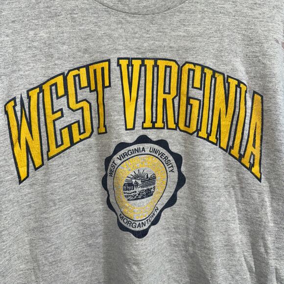 Vintage 90s West Virginia Heather Gray Shirt Size Large - Picture 2 of 9